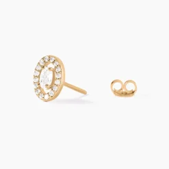 Boucles D'oreilles Puces Classical Plaqué Or Jaune Oxyde De Zirconium-Histoire d'Or Hot