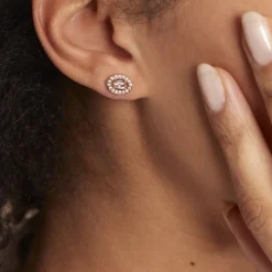 Boucles D'oreilles Puces Classical Plaqué Or Jaune Oxyde De Zirconium-Histoire d'Or Hot