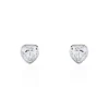 Histoire d'Or Boucles D'oreilles Puces Coeur Serti Clos Or Blanc Oxyde De Zirconium