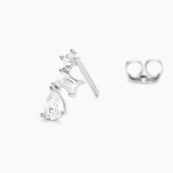 Histoire d'Or Boucles D'oreilles Puces Chadia Argent Blanc Oxyde De Zirconium