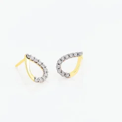 Histoire d'Or Boucles D'oreilles Puces Chrystalise Or Jaune Diamant