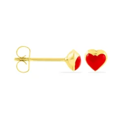 Boucles D'oreilles Puces Coralie Coeur Or Jaune-Histoire d'Or Discount