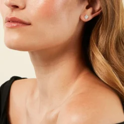 Histoire d'Or Boucles D'Oreilles Puces Collection 1986 Or Jaune Diamant