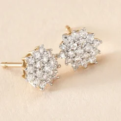 Boucles D'oreilles Puces Caliopee Or Jaune Diamant-Histoire d'Or Discount