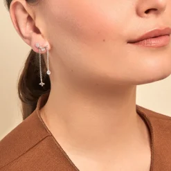 Histoire d'Or Boucles D'oreilles Puces Claodia Argent Blanc Oxyde De Zirconium