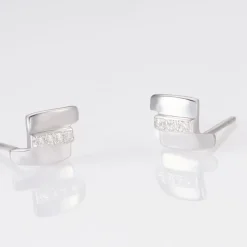 Histoire d'Or Boucles D'oreilles Puces Dolene Or Blanc Diamant