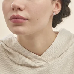 Histoire d'Or Boucles D'oreilles Puces Dolene Or Blanc Diamant