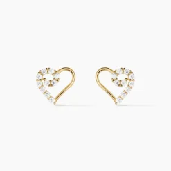 Boucles D'oreilles Puces Daria C艙ur De Zirconium-Histoire d'Or Outlet