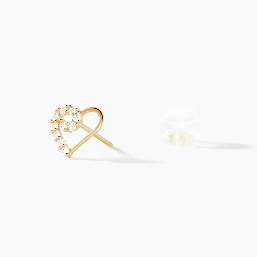 Boucles D'oreilles Puces Daria C艙ur De Zirconium-Histoire d'Or Outlet