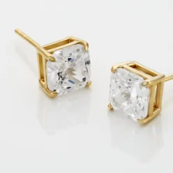 Boucles D'oreilles Puces Doreen Carre Or Jaune Oxyde De Zirconium-Histoire d'Or Hot