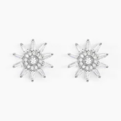 Histoire d'Or Boucles D'oreilles Puces Daisy Argent Blanc Oxyde De Zirconium