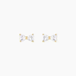 Histoire d'Or Boucles D'oreilles Puces Darina Noeud Or Jaune Oxyde De Zirconium