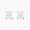 Histoire d'Or Boucles D'oreilles Puces Doreen Carre Or Blanc Oxyde De Zirconium