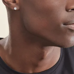 Histoire d'Or Boucles D'oreilles Puces Doreen Carre Or Blanc Oxyde De Zirconium