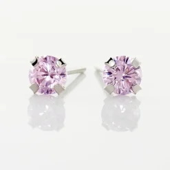 Histoire d'Or Boucles D'oreilles Puces Daria Or Blanc Oxyde De Zirconium