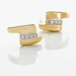 Boucles D'oreilles Puces Dolene Or Jaune Diamant-Histoire d'Or Sale