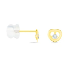 Histoire d'Or Boucles D'oreilles Puces Daria C艙ur Or Jaune Oxyde De Zirconium