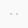 Histoire d'Or Boucles D'oreilles Puces Daria Serti Clos Or Blanc Oxyde De Zirconium