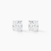 Boucles D'oreilles Puces Doreen Carre Or Blanc Oxyde De Zirconium-Histoire d'Or Best