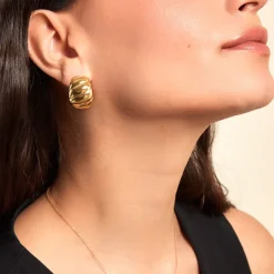 Boucles D'oreilles Puces Dieppe Acier Jaune-Histoire d'Or New