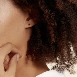 Boucles D'oreilles Puces Doreen Carre Or Blanc Oxyde De Zirconium-Histoire d'Or Discount