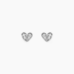Histoire d'Or Boucles D'oreilles Puces Declaration Argent Blanc Oxyde De Zirconium