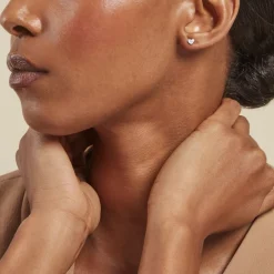 Histoire d'Or Boucles D'oreilles Puces Declaration Argent Blanc Oxyde De Zirconium