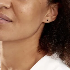 Histoire d'Or Boucles D'oreilles Puces Daria Or Blanc Oxyde De Zirconium