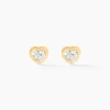 Histoire d'Or Boucles D'oreilles Puces Daria C艙ur 0 Or Jaune Strass