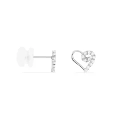 Boucles D'oreilles Puces Daria C艙ur De Zirconium-Histoire d'Or Clearance