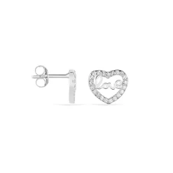 Histoire d'Or Boucles D'oreilles Puces Delicata Argent Blanc Oxyde De Zirconium
