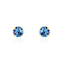 Boucles D'oreilles Puces daria Serti Griffe 3 Or Jaune Oxyde-Histoire d'Or Hot