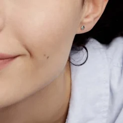 Boucles D'oreilles Puces daria Serti Griffe 3 Or Jaune Oxyde-Histoire d'Or Hot