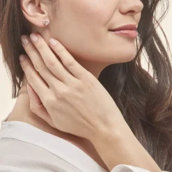 Boucles D'oreilles Puces Daria Double Coeurs Or Jaune Oxyde-Histoire d'Or Sale