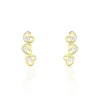 Boucles D'oreilles Puces Daria Coeur Triple Or Jaune Oxyde-Histoire d'Or Sale