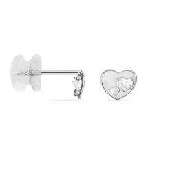 Histoire d'Or Boucles D'oreilles Puces Daria Coeur Plein Or Blanc Oxyde De Zirconium