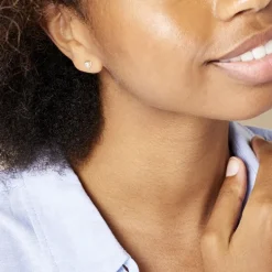 Histoire d'Or Boucles D'oreilles Puces Daria Coeur Plein Or Jaune Oxyde De Zirconium