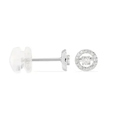 Histoire d'Or Boucles D'oreilles Puces Domitia Or Blanc Diamant