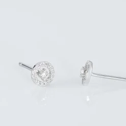Histoire d'Or Boucles D'oreilles Puces Domitia Or Blanc Diamant