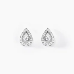 Histoire d'Or Boucles D'oreilles Puces Domitia Or Blanc Diamant