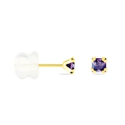 Histoire d'Or Boucles D'oreilles Puces Doreen Carre Or Jaune Oxyde De Zirconium