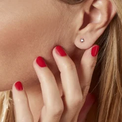 Histoire d'Or Boucles D'oreilles Puces Doreen Carre Or Jaune Oxyde De Zirconium