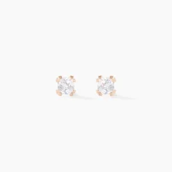 Histoire d'Or Boucles D'oreilles Puces Doreen Carre Or Rose Oxyde De Zirconium