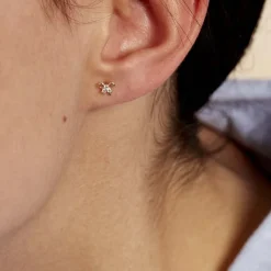 Histoire d'Or Boucles D'oreilles Puces Darina Noeud Or Jaune Oxyde De Zirconium