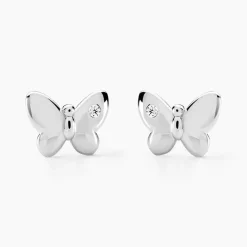 Boucles D'oreilles Puces Diep Argent Blanc Oxyde De Zirconium-Histoire d'Or Clearance