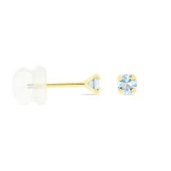 Boucles D'oreilles Puces daria Serti Griffe 2 Or Jaune Oxyde-Histoire d'Or Online