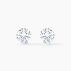 Histoire d'Or Boucles D'oreilles Puces Eddie Or Blanc Oxyde De Zirconium