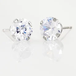 Histoire d'Or Boucles D'oreilles Puces Eddie Or Blanc Oxyde De Zirconium