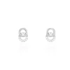 Boucles D'oreilles Puces Edmee Double Cercles Or Blanc Oxyde-Histoire d'Or Clearance