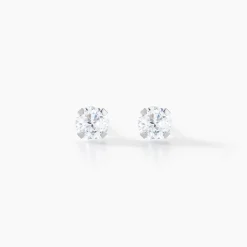 Histoire d'Or Boucles D'oreilles Puces Eddie Or Blanc Oxyde De Zirconium
